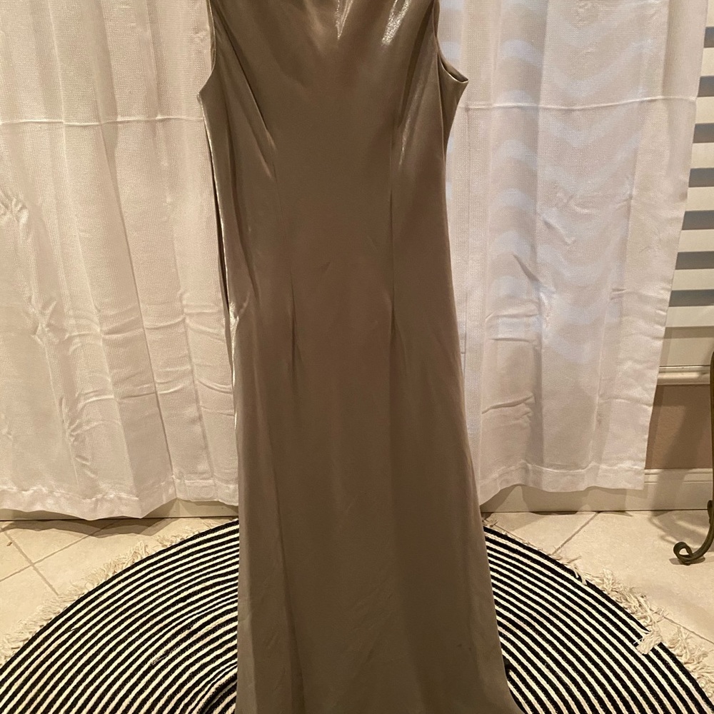 Champagne shimmery floor length gown